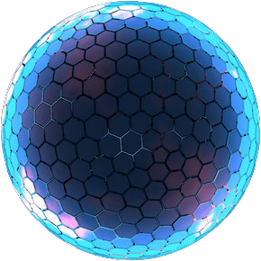 sphere cyber hexagon blue